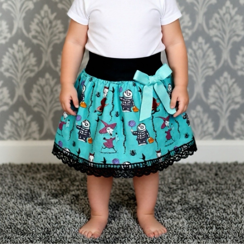Nightmare Before Christmas Girls Skirt. Handmade